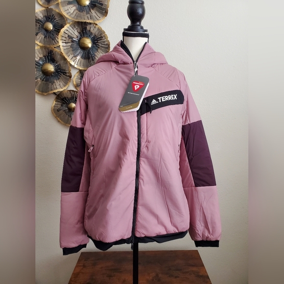Adidas TERREX TECHROCK STRETCH PRIMALOFT all weather HOODED JACKET - Picture 1 of 16